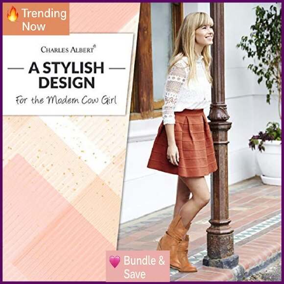 Modern Western Distressed Cowboy Boots with Pull-Up Tabs, Mid-Calf - Picture 4 of 8